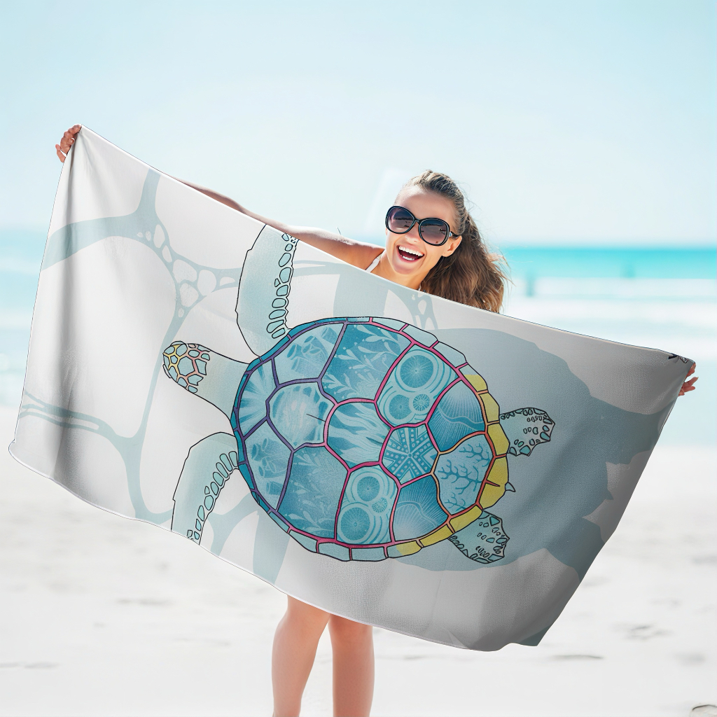 2026 Trendy Sea Hawaii Quick Dry Highly Absorbent Bath Towels Terry Microfiber Custom Printing Beach Towel