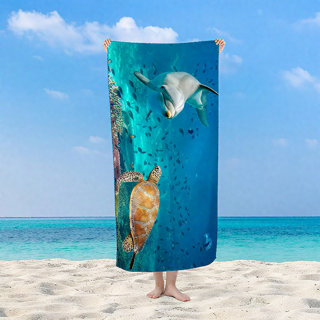 2026 Trendy Sea Hawaii Quick Dry Highly Absorbent Bath Towels Terry Microfiber Custom Printing Beach Towel