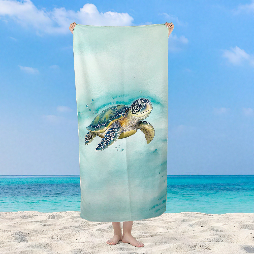 2026 Trendy Sea Hawaii Quick Dry Highly Absorbent Bath Towels Terry Microfiber Custom Printing Beach Towel