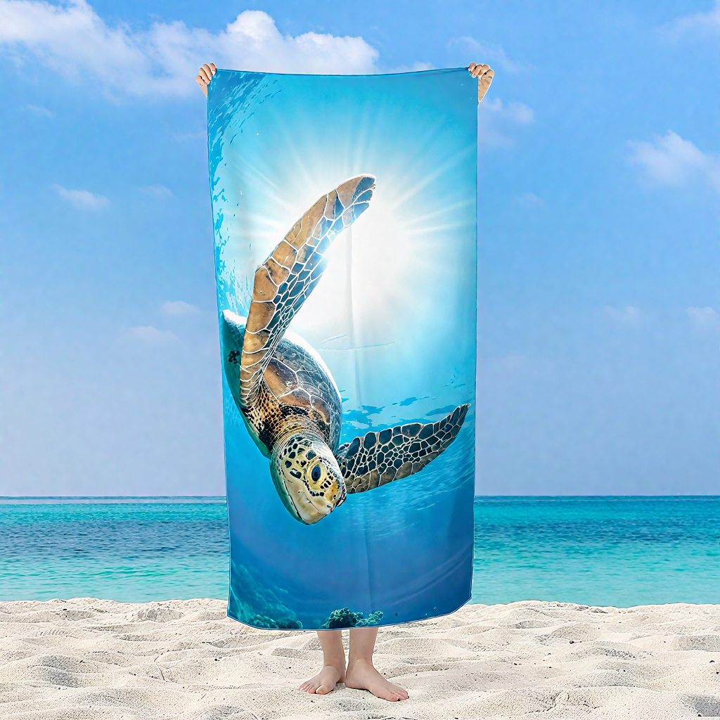 2026 Trendy Sea Hawaii Quick Dry Highly Absorbent Bath Towels Terry Microfiber Custom Printing Beach Towel