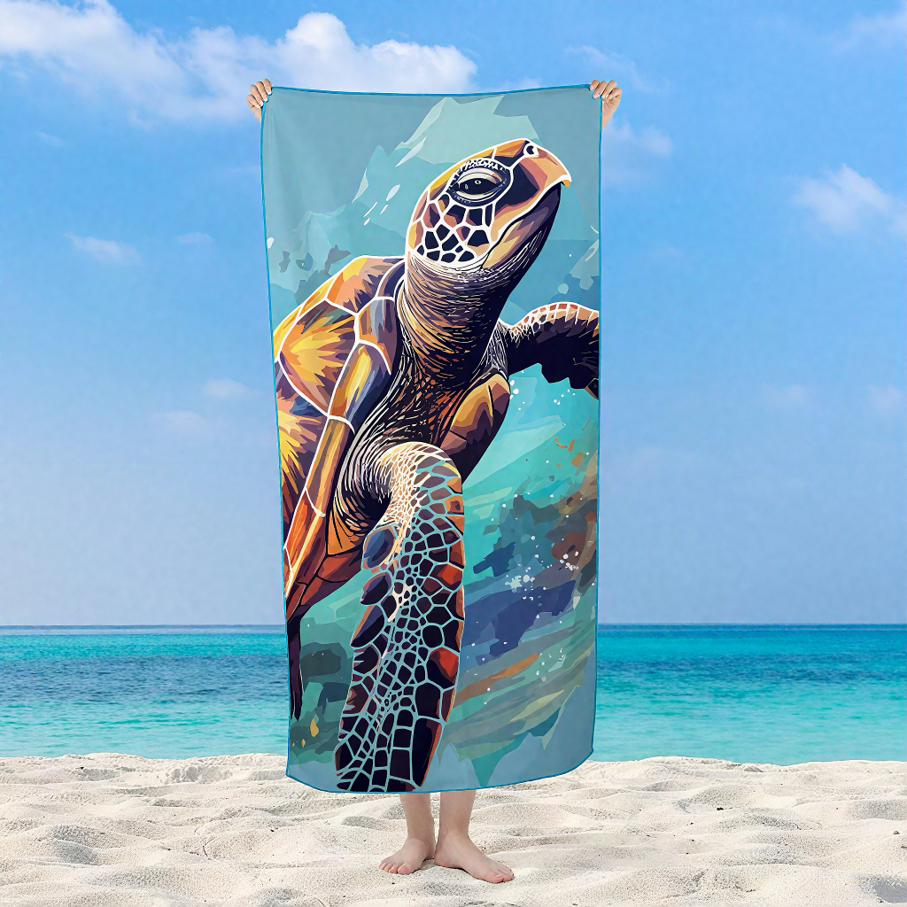 2026 Trendy Sea Hawaii Quick Dry Highly Absorbent Bath Towels Terry Microfiber Custom Printing Beach Towel