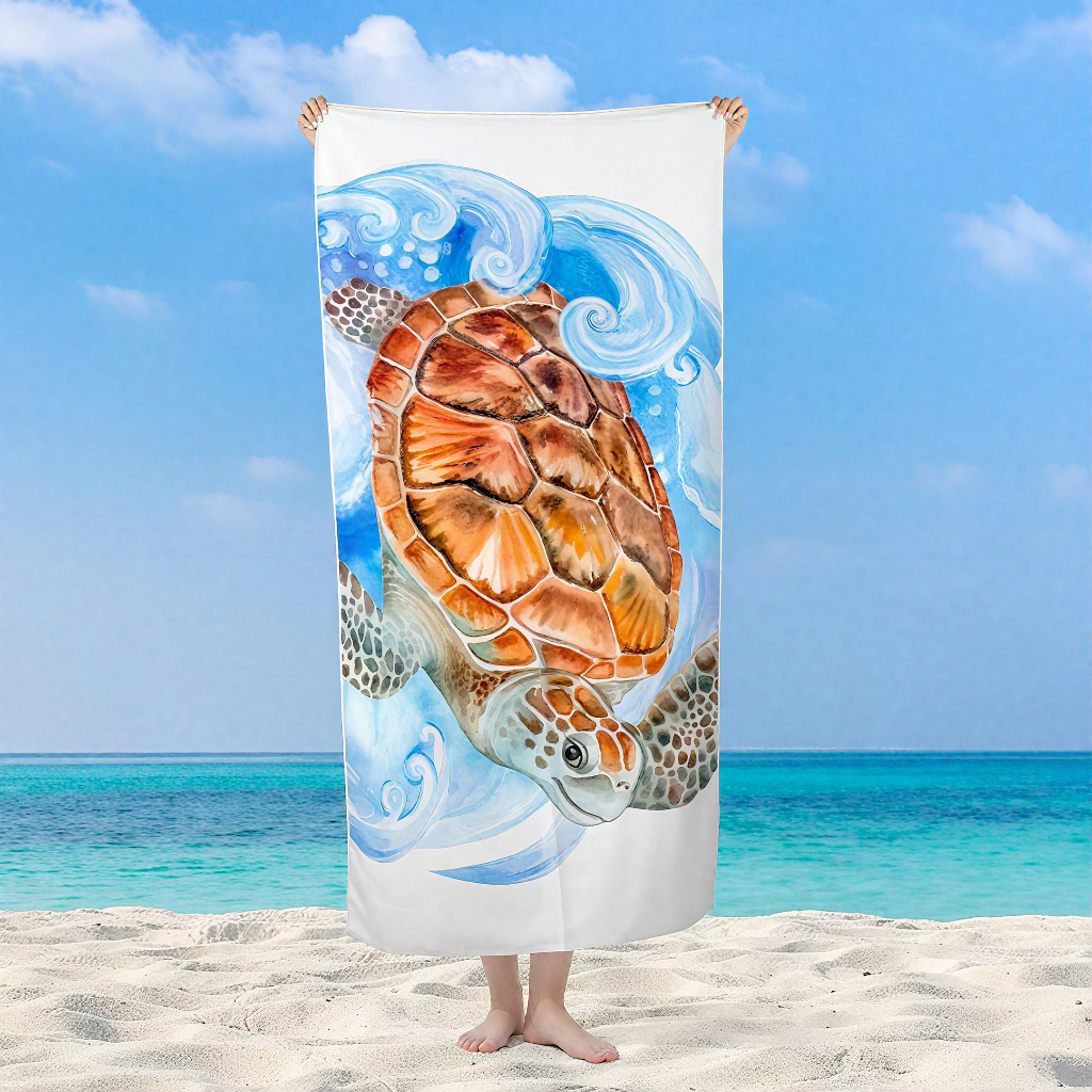 2026 Trendy Sea Hawaii Quick Dry Highly Absorbent Bath Towels Terry Microfiber Custom Printing Beach Towel