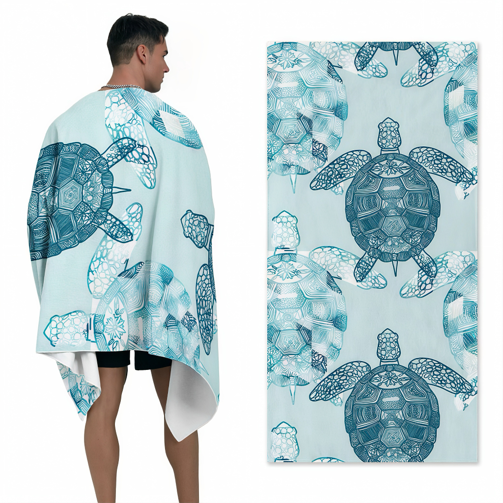 2026 Trendy Sea Hawaii Quick Dry Highly Absorbent Bath Towels Terry Microfiber Custom Printing Beach Towel