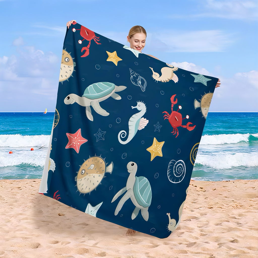 Direct Factory Supply Lightweight Luxury Eco-Friendly Quick Dry Oversized Sand Resistant Suede Microfiber Square Beach Towel