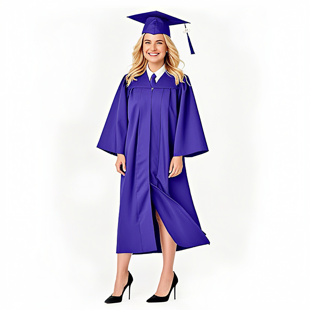 Unisex Matte Polyester Graduation Gown Cap And Tassel Set Shawl Academic Dress For University Graduation Ceremony