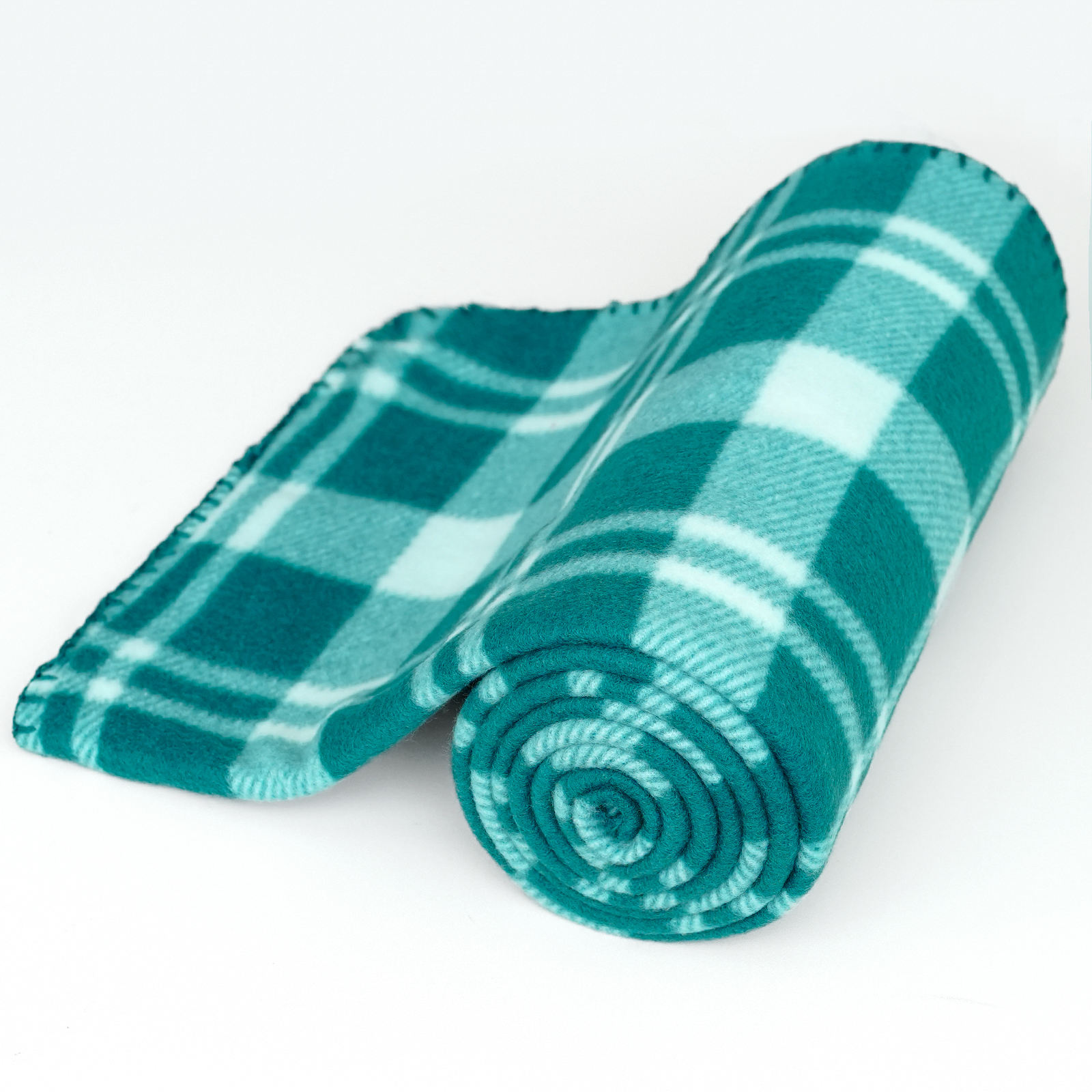 Customized Luxury Polyester Portable Green Checkered Plaid Double Sided Polar Fleece Blanket Lightweight Comfortable Throw Blanket