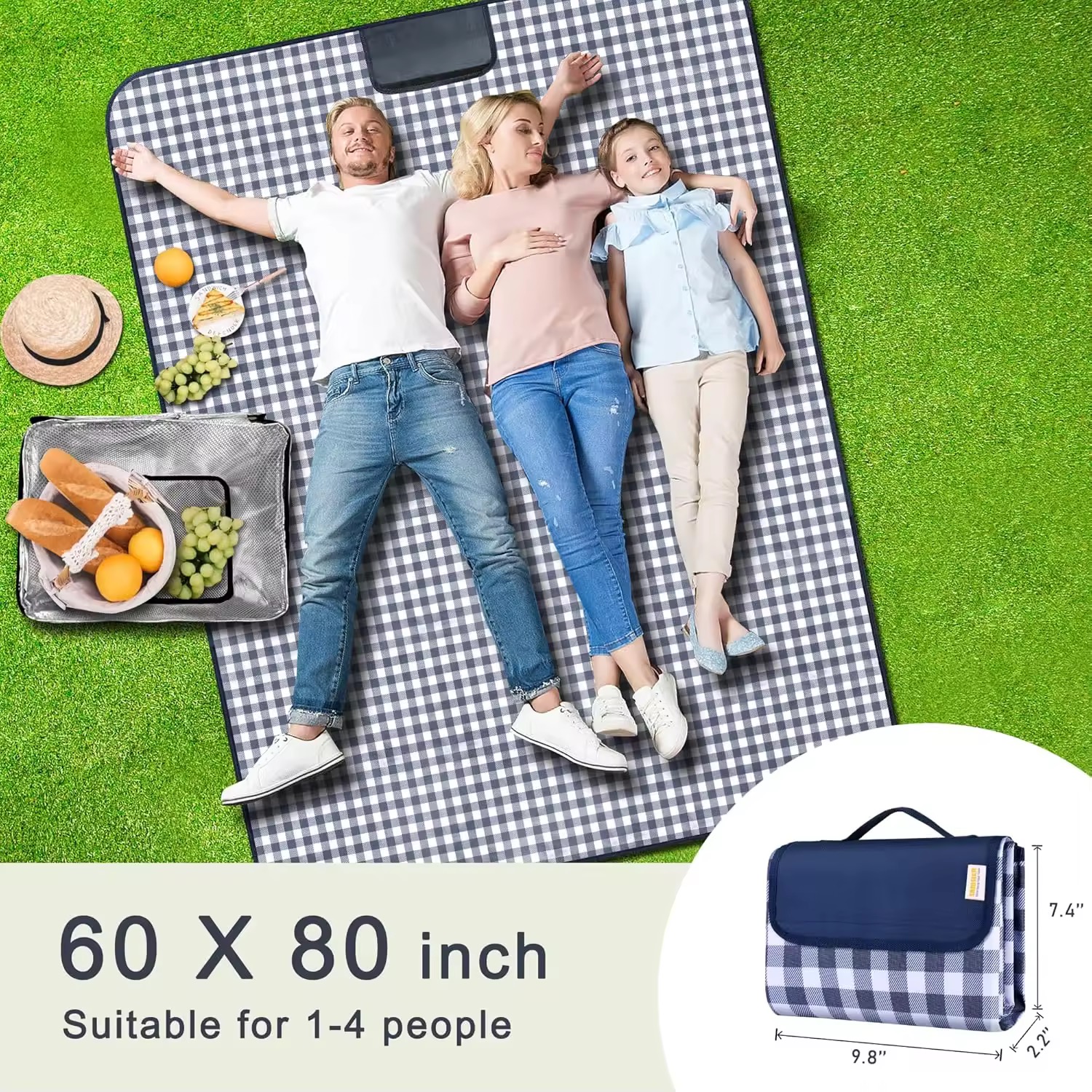 Customized Camping Blanket Beach Picnic Mat Sandproof Waterproof Outdoor Blanket For Traveling
