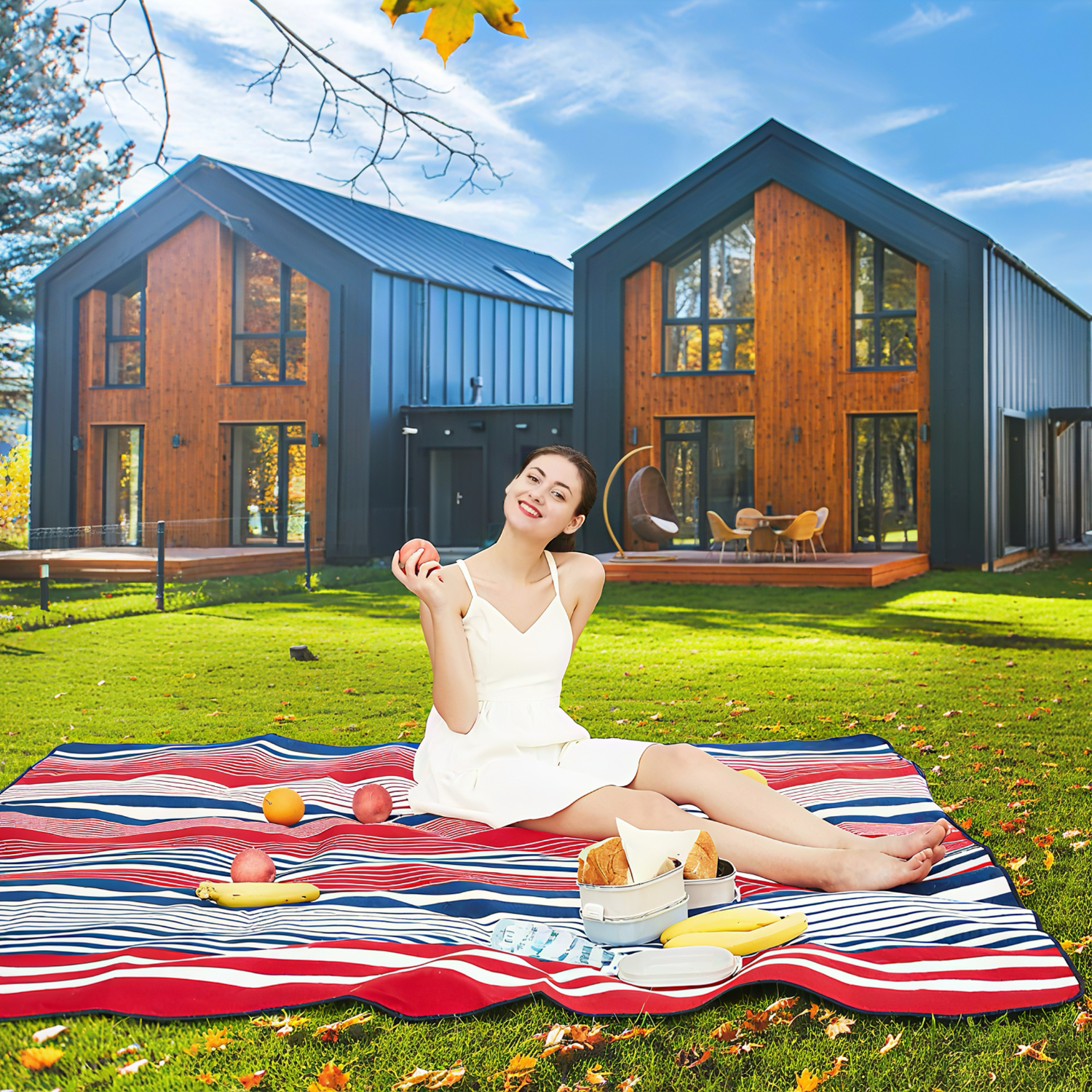 Customized Camping Blanket Beach Picnic Mat Sandproof Waterproof Outdoor Blanket For Traveling