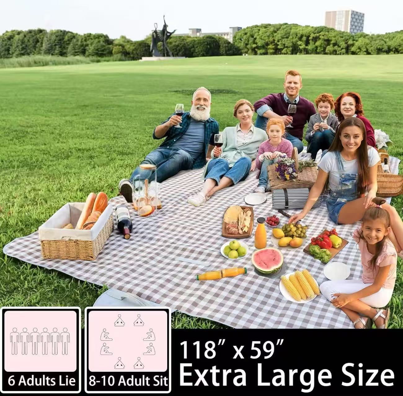 Customized Camping Blanket Beach Picnic Mat Sandproof Waterproof Outdoor Blanket For Traveling