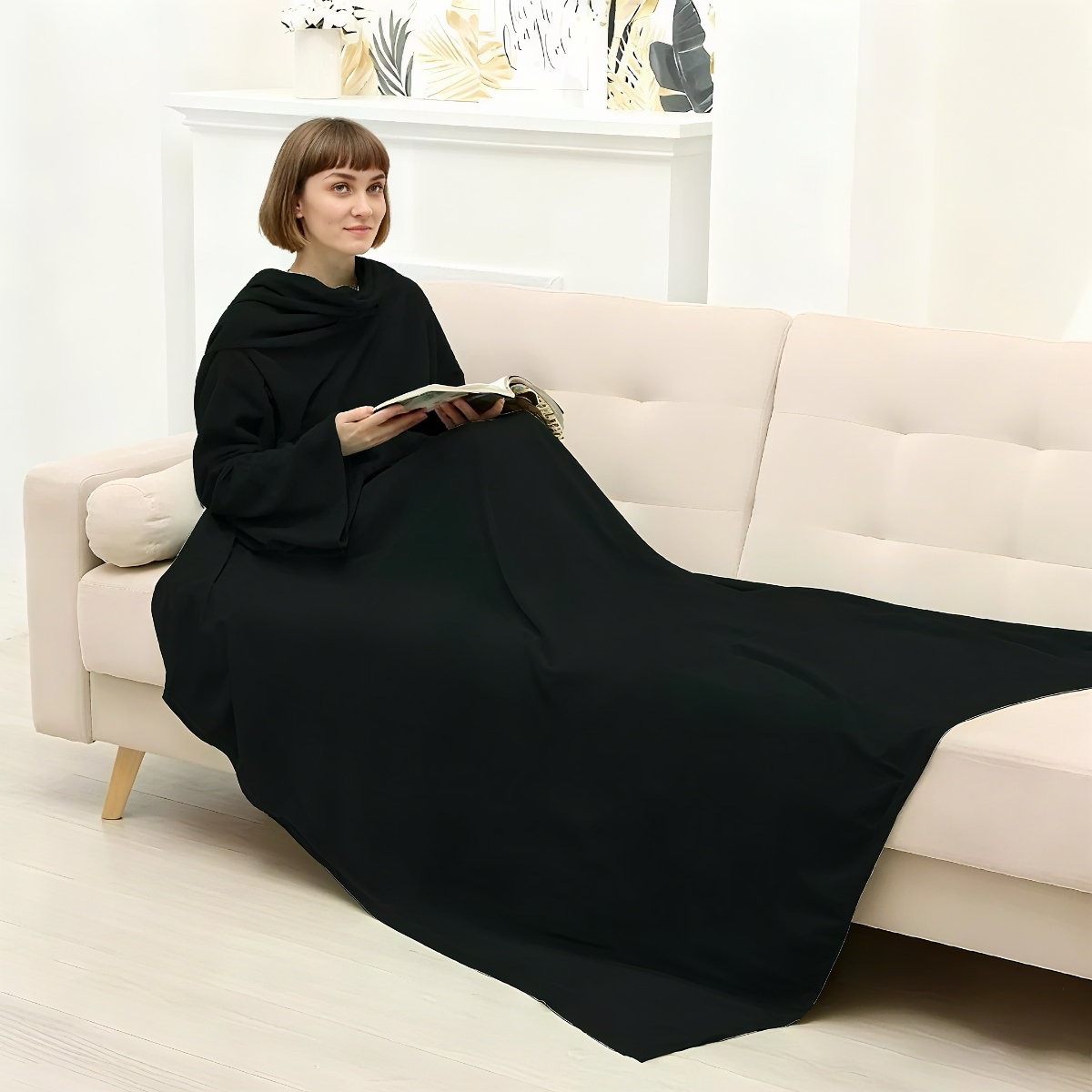 Customized Giant Pocket Sherpa Wearable TV Blanket  Oversized Hoodie Blanket