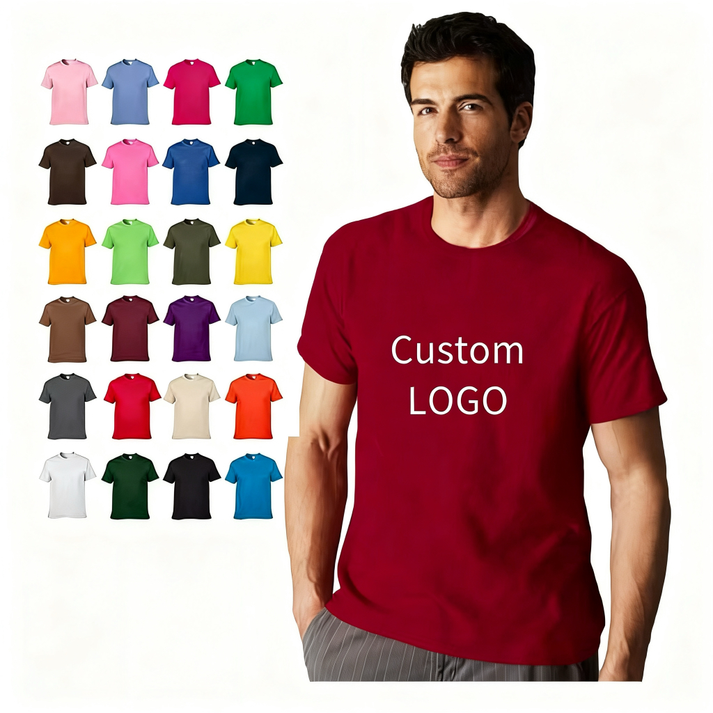 Wholesale Unisex Customized Logo 100% Cotton Blank T-Shirts