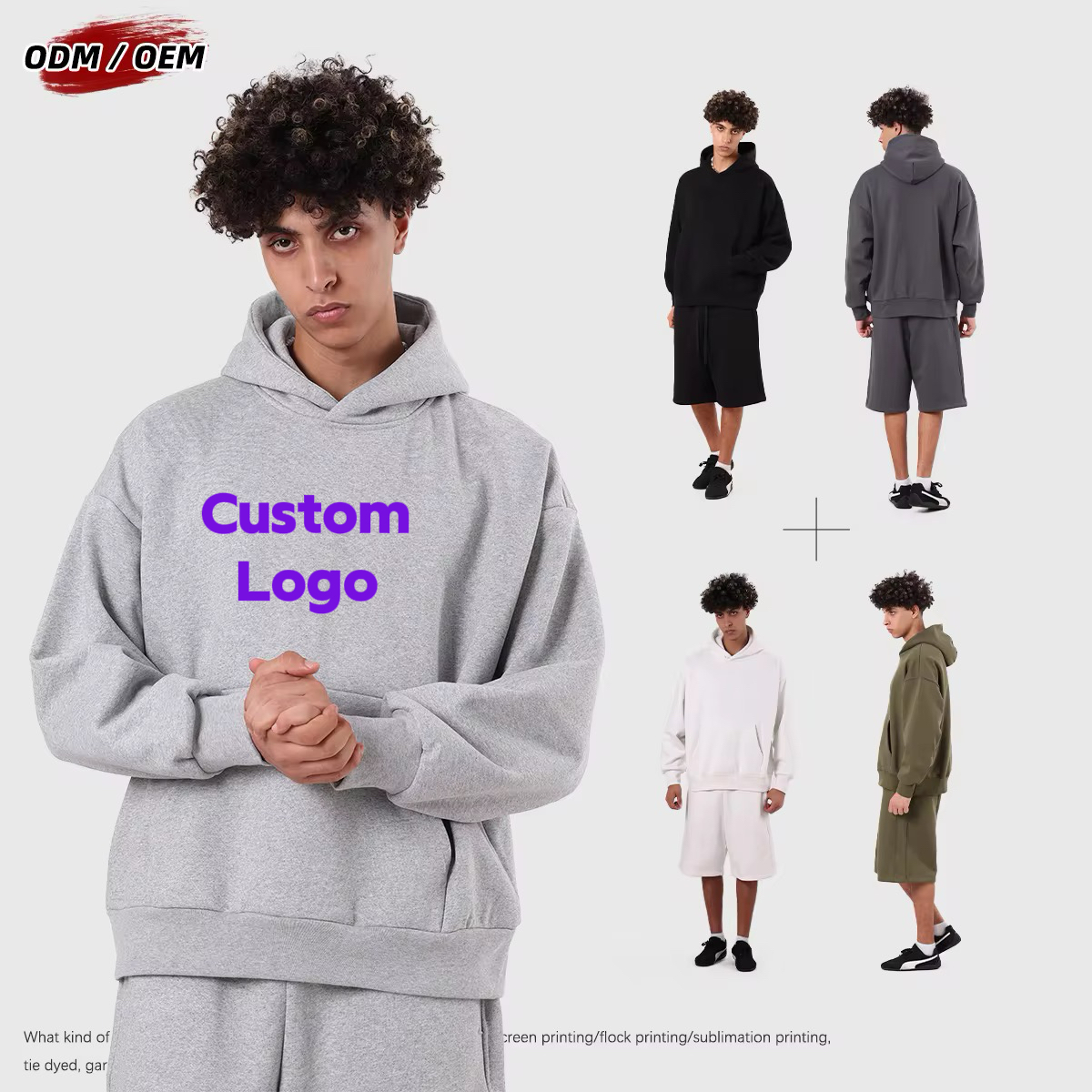 Wholesale Unisex Customized Logo Heavyweight Hoodies Sweatshirts